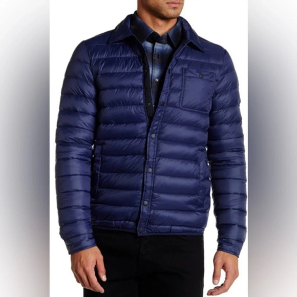 Slate + Stone down quilted puffy blue jacket  Sz L - Picture 2 of 14